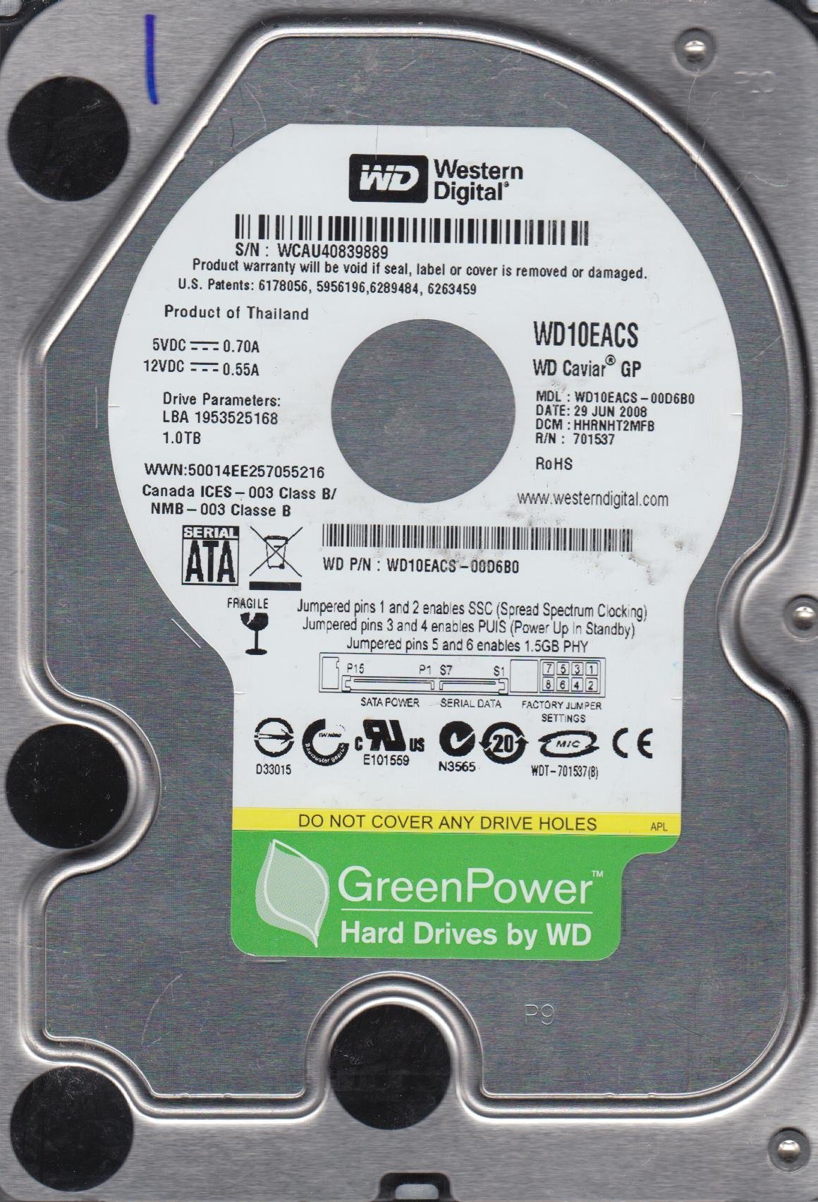 Amazon | wd10eacs-00d6b0、DCM hhrnht2mfb、Western Digital 1tb SATA